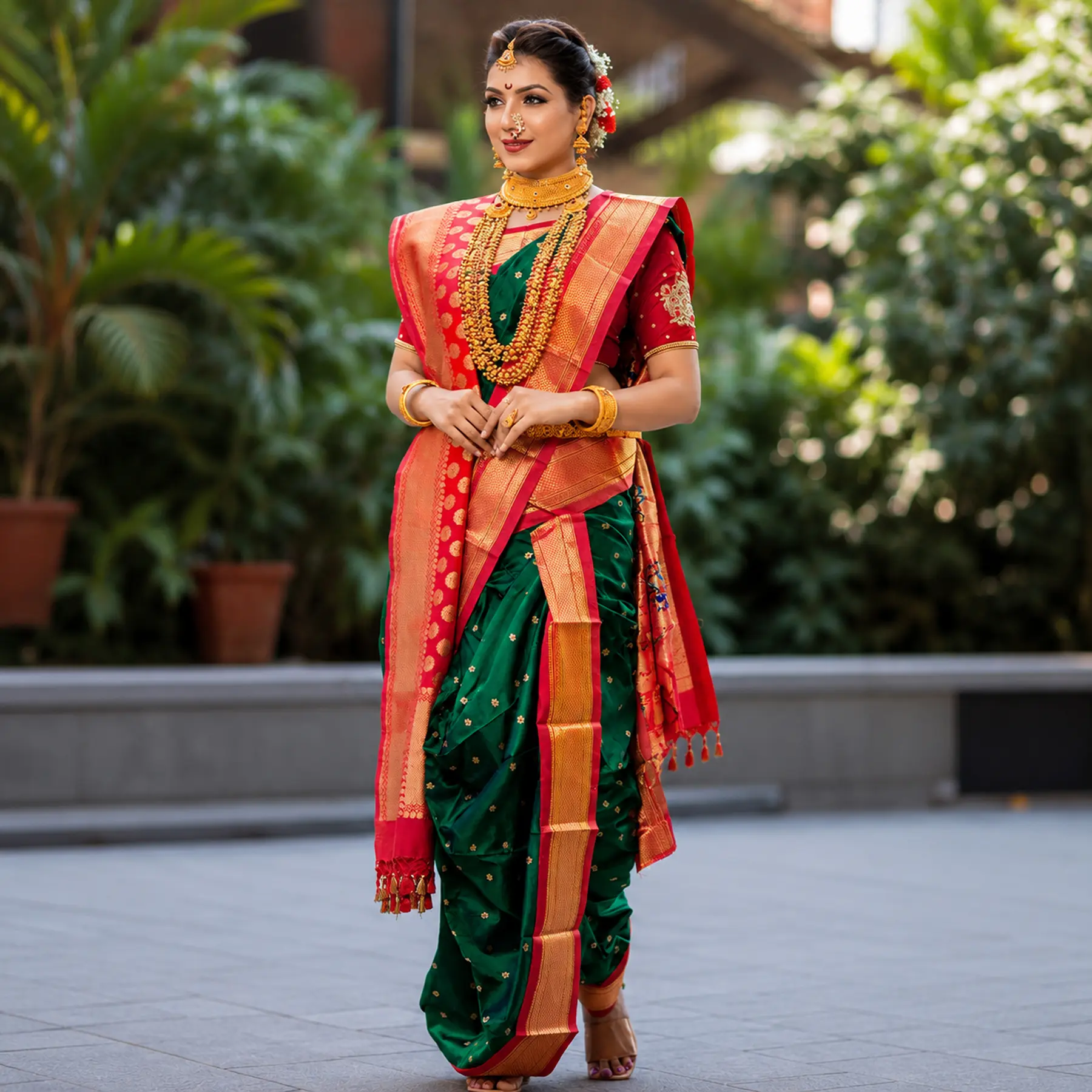 Traditional festival saree draping styles