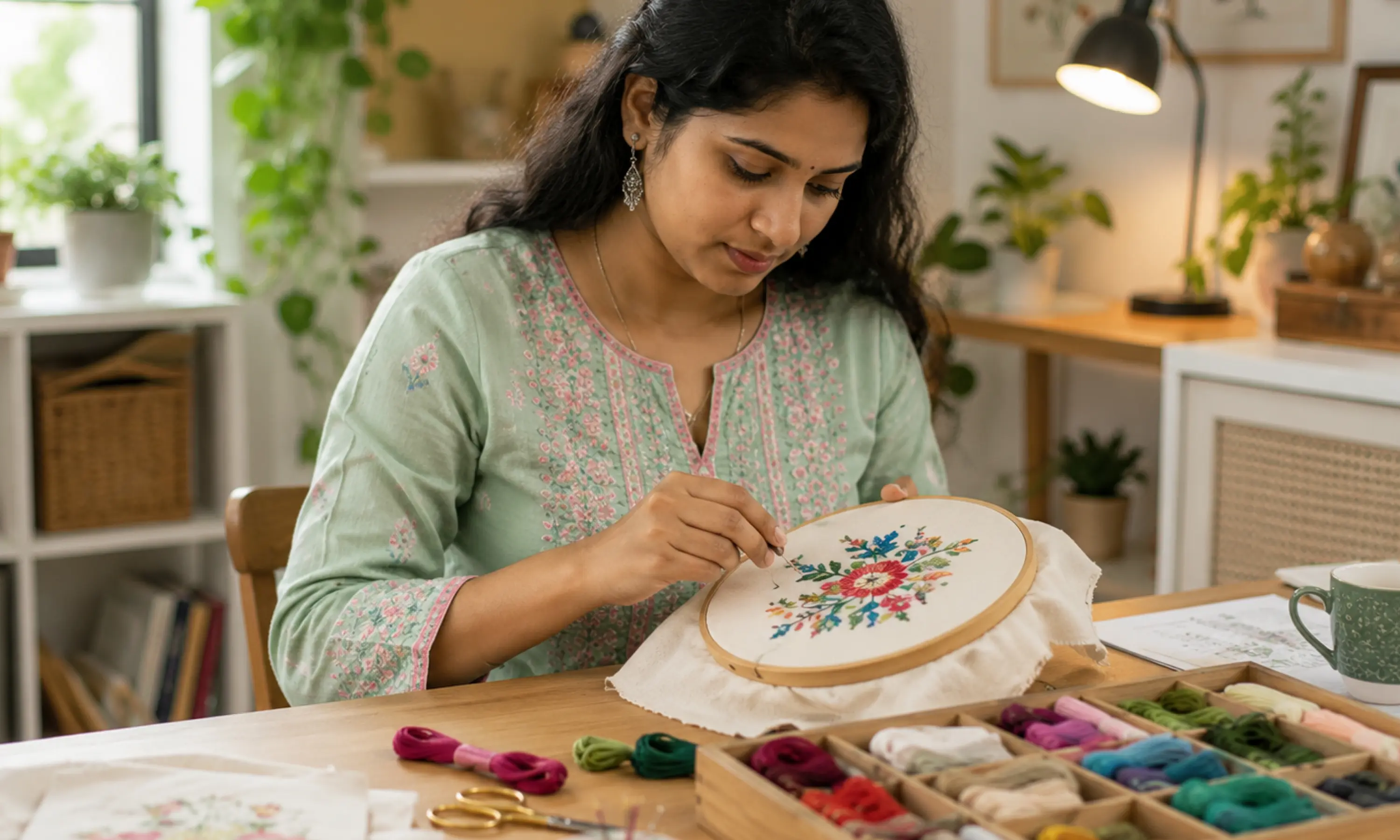 Skills you can build during the embroidery course