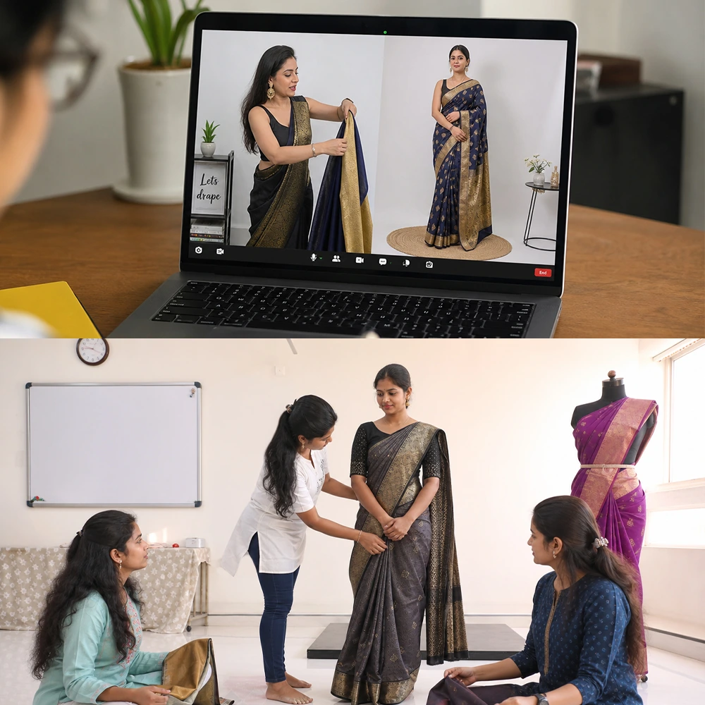 In-Person or Online Saree Draping Classes